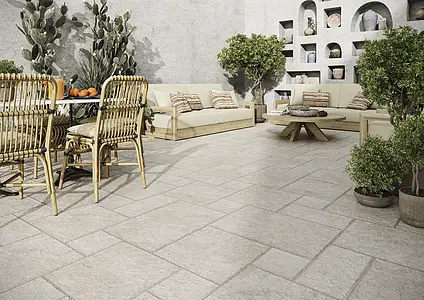 Carrelage, Effet autres types de pierre, Teinte beige, Grès cérame émaillé, 44x66 cm, Surface antidérapante