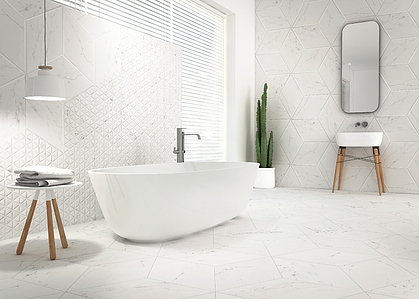 Background tile, Effect stone,calacatta, Color white, Glazed porcelain stoneware, 40x70 cm, Finish matte