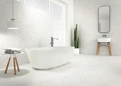 Background tile, Effect stone,calacatta, Color white, Glazed porcelain stoneware, 40x70 cm, Finish matte