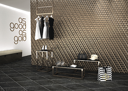 Background tile, Effect gold and precious metals, Color yellow, Glazed porcelain stoneware, 40x70 cm, Finish glossy