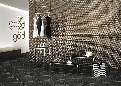 Background tile, Effect gold and precious metals, Color yellow, Glazed porcelain stoneware, 40x70 cm, Finish glossy