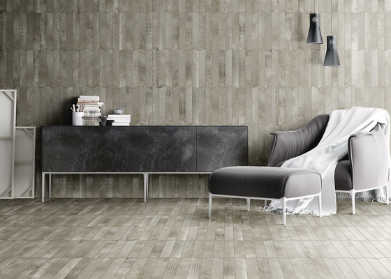 Background tile, Effect metal, Color grey, Style patchwork, Unglazed porcelain stoneware, 44x44 cm, Finish glossy