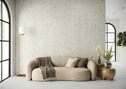 Hintergrundfliesen, Optik terrazzo, Farbe beige, Glasiertes Feinsteinzeug, 40x120 cm, Oberfläche Satinierte