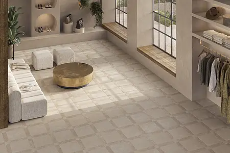 Background tile, Effect other stones, Color beige, Glazed porcelain stoneware, 44.2x44.2 cm, Finish antislip