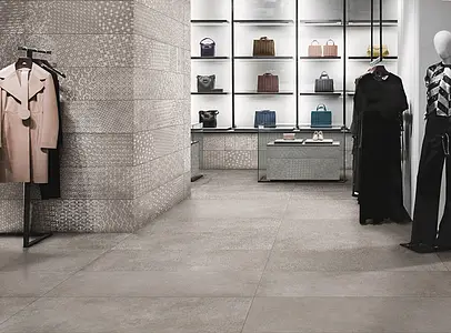 Background tile, Effect concrete, Color grey, Glazed porcelain stoneware, 40x120 cm, Finish matte