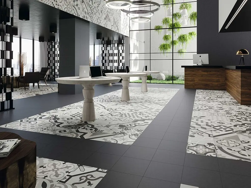 Background tile, Effect unicolor, Color black, Glazed porcelain stoneware, 33x33 cm, Finish matte