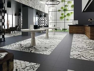 Color black, Background tile, Glazed porcelain stoneware, 33x33 cm, Finish antislip