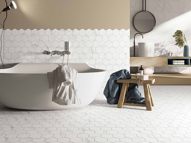 Manhattan 45X120 - Wall tiles white body concrete effect tiles - VIVES  Ceramica