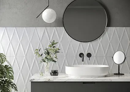 Background tile, Effect metal, Color grey,white, Glazed porcelain stoneware, 15x45 cm, Finish matte