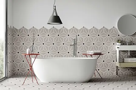 Background tile, Effect concrete, Color grey, Glazed porcelain stoneware, 28.5x33 cm, Finish matte