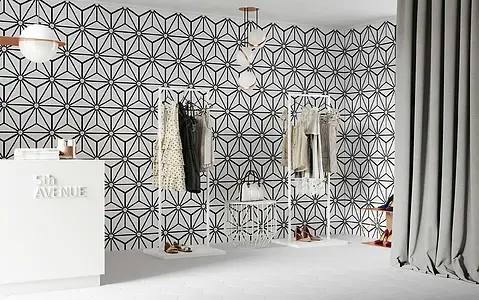 Basistegels, Effect betonlook, Kleur zwart-wit, Geglazuurde porseleinen steengoed, 28.5x33 cm, Oppervlak mat