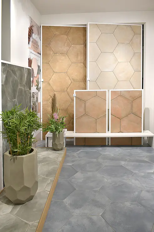 Background tile, Effect terracotta, Color beige, Glazed porcelain stoneware, 48.5x56 cm, Finish matte