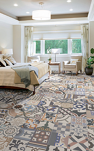 Background tile, Color multicolor, Style patchwork, Glazed porcelain stoneware, 44x44 cm, Finish matte