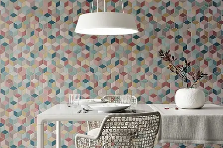 Mosaic effect tiles, Color multicolor, Glazed porcelain stoneware, 26.5x51 cm, Finish matte