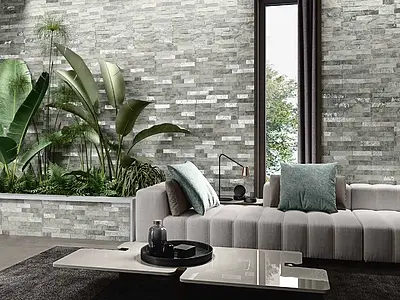 Background tile, Effect stone, Color grey, Glazed porcelain stoneware, 31x56 cm, Finish matte