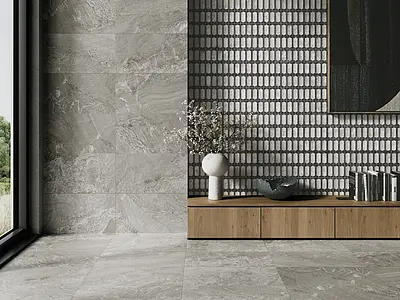 Background tile, Effect other stones, Color grey, Glazed porcelain stoneware, 31x56 cm, Finish left_menu_relefnaya