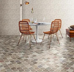 Mosaic effect tiles, Color brown, Style patchwork, Glazed porcelain stoneware, 30.7x30.7 cm, Finish 3D