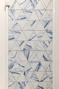 Kakel med mosaikimitation, Textur sten,other marbles, Färg marinblå,vit, Glaserad granitkeramik, 28x48.5 cm, Yta matt
