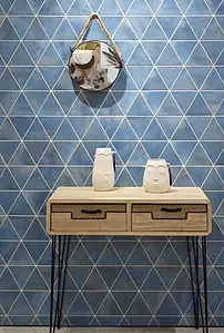 Mosaikeffektfliser, Farve himmelblå, Glaseret porcelænsstentøj, 28x48.5 cm, Overflade mat
