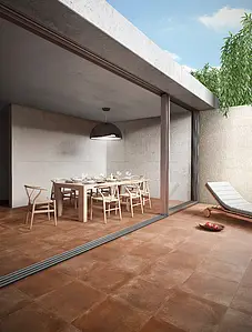 Background tile, Effect terracotta, Color brown, Glazed porcelain stoneware, 45x45 cm, Finish matte