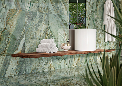 Piastrella di fondo, Effetto pietra,altri tipi di marmo, Colore verde, Gres porcellanato smaltato, 60x120 cm, Superficie levigata