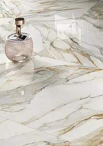 Carrelage, Effet pierre,autres types de marbre, Teinte beige,blanche, Grès cérame non-émaillé, 119.2x119.2 cm, Surface polie