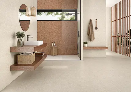 Background tile, Effect concrete, Color beige, Glazed porcelain stoneware, 60x120 cm, Finish antislip