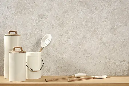 Grundflise, Effekt andre sten, Farve beige, Glaseret porcelænsstentøj, 60x120 cm, Overflade skridsikker