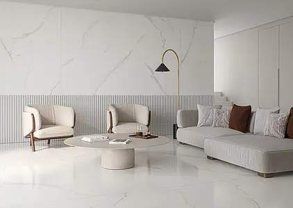 Background tile, Effect stone,other marbles, Color white, Glazed porcelain stoneware, 90x90 cm, Finish polished