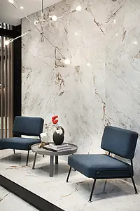 Background tile, Effect stone,other marbles, Color white, Glazed porcelain stoneware, 120x120 cm, Finish polished