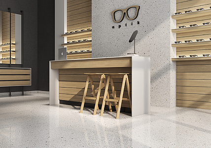 Pigment Porcelain Tiles produced by Roca, Terrazzo effect