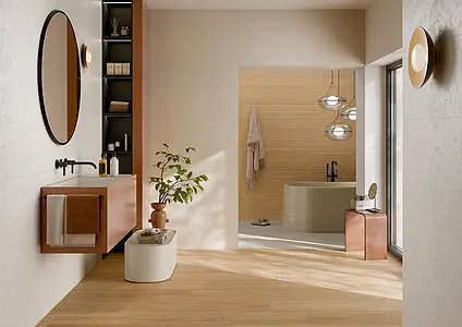 Background tile, Color white, Glazed porcelain stoneware, 33.3x100 cm, Finish matte