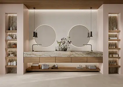 Background tile, Color white, Glazed porcelain stoneware, 33.3x100 cm, Finish matte