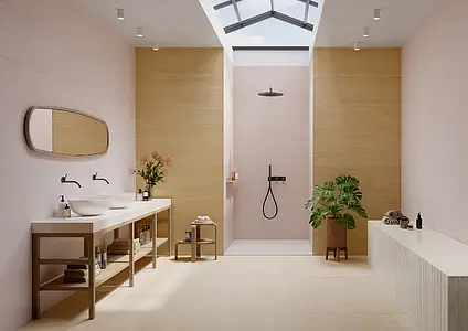 Background tile, Effect unicolor, Color pink, Glazed porcelain stoneware, 33.3x100 cm, Finish matte