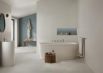 Background tile, Effect unicolor, Color white, Glazed porcelain stoneware, 33.3x100 cm, Finish matte