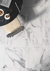 Background tile, Effect stone,other marbles, Color white, Glazed porcelain stoneware, 60x60 cm, Finish matte
