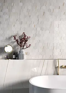 Background tile, Effect stone,other marbles, Color white, Glazed porcelain stoneware, 30x60 cm, Finish polished