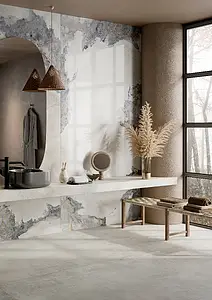 Azulejo base, Efecto hormigón, Color gris, Gres porcelánico esmaltado, 120x280 cm, Acabado mate