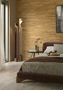 Background tile, Effect brick, Color brown, Glazed porcelain stoneware, 4.8x45 cm, Finish antislip