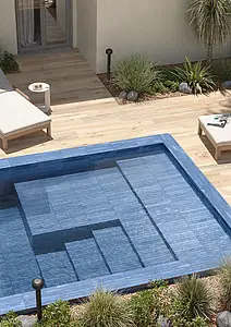 Background tile, Effect brick, Color navy blue, Glazed porcelain stoneware, 4.8x45 cm, Finish antislip