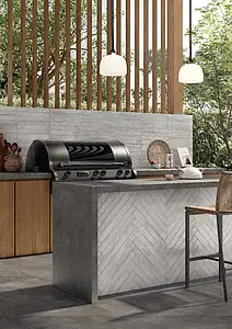 Background tile, Effect brick, Color grey, Glazed porcelain stoneware, 4.8x45 cm, Finish glossy