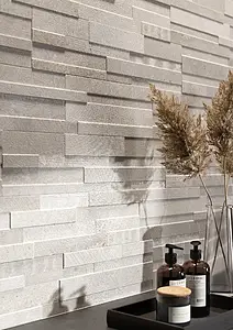 Bakgrundskakel, Textur betong, Färg grå, Glaserad granitkeramik, 15x61 cm, Yta matt