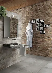 Background tile, Effect brick, Color grey, Glazed porcelain stoneware, 13x25 cm, Finish antislip
