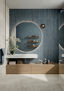 Background tile, Effect terrazzo,brick, Color green,navy blue, Glazed porcelain stoneware, 4.8x45 cm, Finish antislip