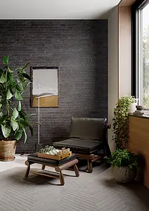 Background tile, Effect terrazzo,brick, Color grey, Glazed porcelain stoneware, 4.8x45 cm, Finish antislip