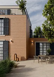 Background tile, Effect terrazzo,brick, Color brown, Glazed porcelain stoneware, 4.8x45 cm, Finish antislip