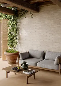 Background tile, Effect terrazzo,brick, Color beige, Glazed porcelain stoneware, 4.8x45 cm, Finish antislip