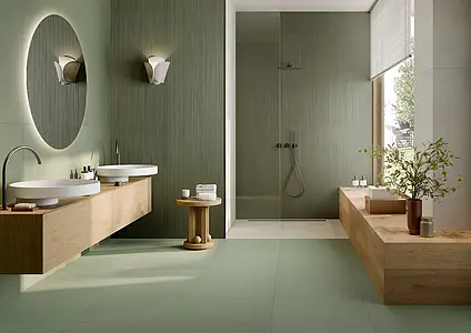 Background tile, Effect resin,concrete, Color green, Glazed porcelain stoneware, 60x120 cm, Finish matte