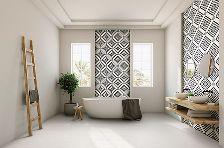 Swing Porcelain Tiles produced by Ceramica Rondine, faux encaustic tiles