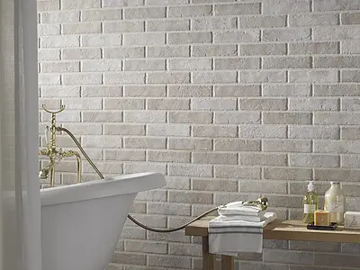 Background tile, Effect brick, Color beige, Glazed porcelain stoneware, 6x25 cm, Finish antislip